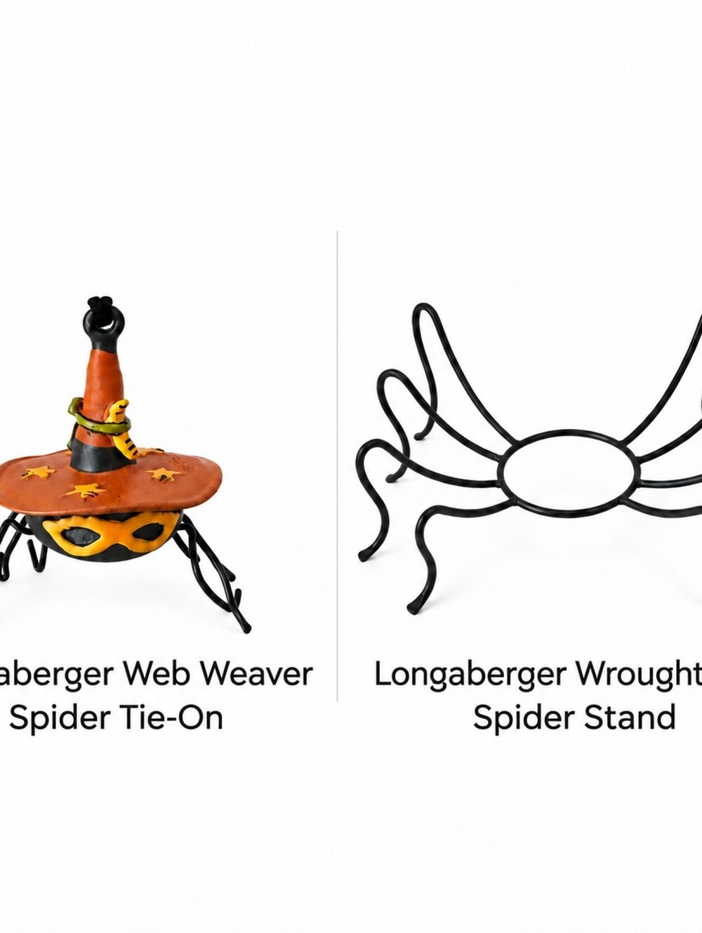 Longaberger 2006 Web Weaver Spider Tie On Wrought Iron Spider Legs Basket Stand